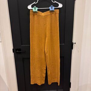 Molly Green Mustard Yellow Fuzzy Knit Pants L